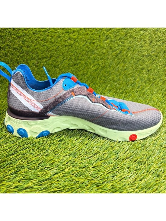 Nike React Element 55 SE Mens Size 8.5 Gray Blue Athletic Running Shoes Sneakers